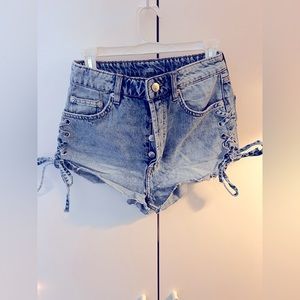 Jean shorts with lace detail!